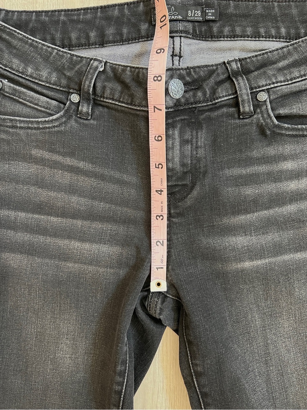 prAna Geneva Bootcut Jeans Womens 8/29 Short Black Organic Cotton Stretch Denim - Picture 9 of 10